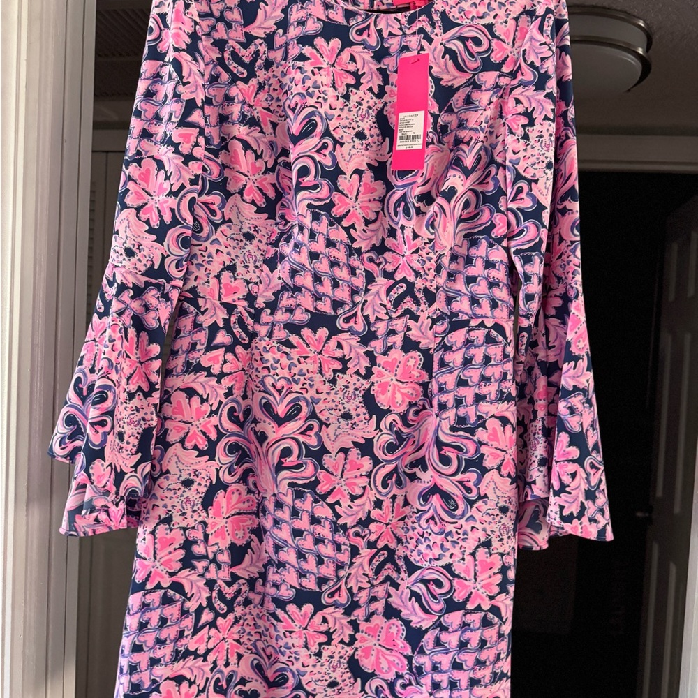 Lilly Pulitzer Kayla Stretch Dress in Indigo Love You Bunches. NWT. Size 10 - Picture 4 of 13